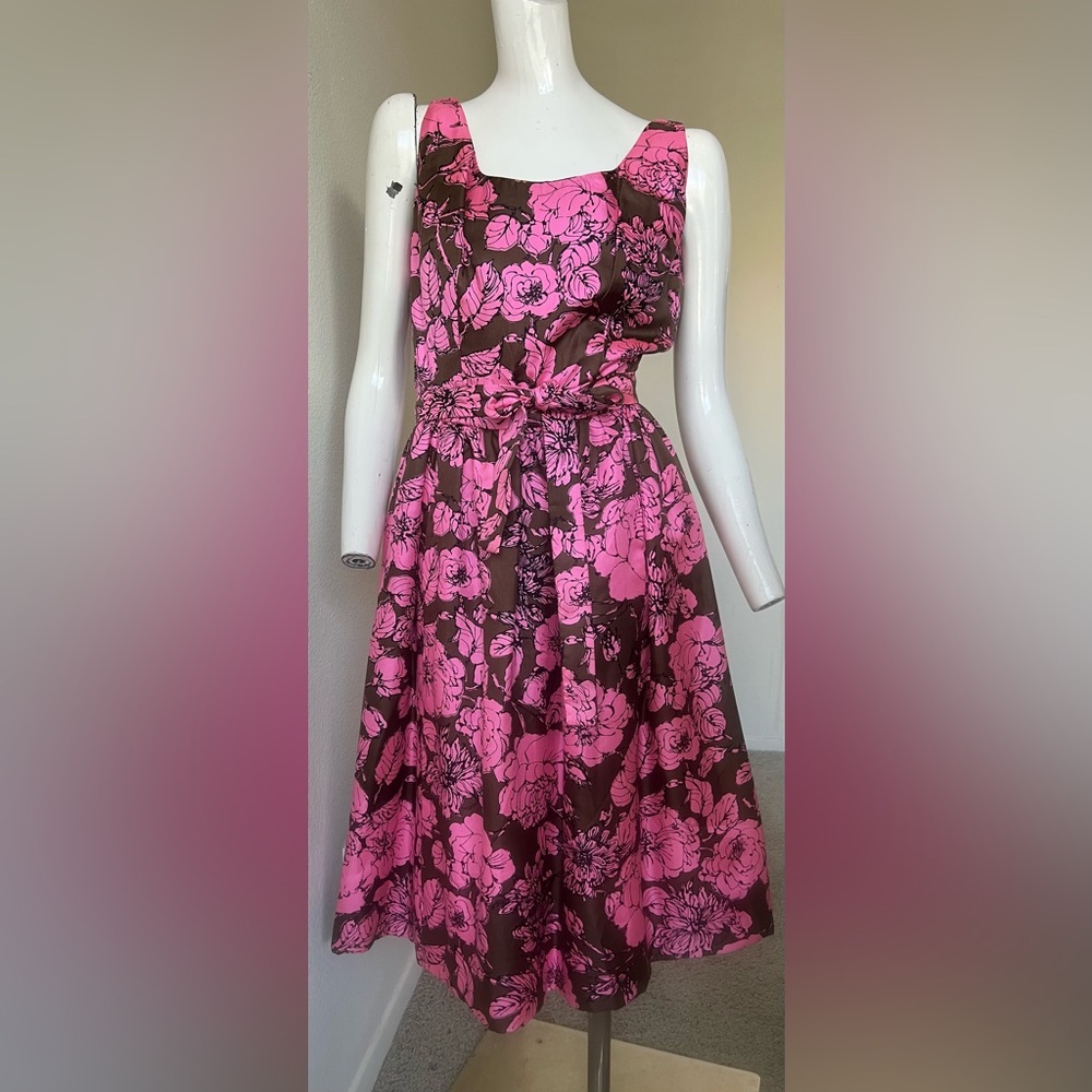 STUNNING VINTAGE LARRY ALDRICH NY Floral SILK dress- Matching blazer